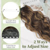 Picture of KooKaStyle Invisible Wire Hair Extensions with Transparent Headband Adjustable Size 4 Secure Clips Long Wavy Secret Wire Hairpiece for Women(16 Inch Chestnut Brown with Blonde Highlights)