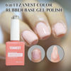 Picture of FZANEST Rubber Base Gel Polish, 6pcs*7.5ml Builder Gel Jelly Sheer Natrual Nude Pink in a Bottle UV Gel Polish Kit, Structure Quick Extension Gel
