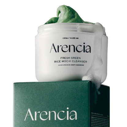 Picture of Arencia Korean Rice Mochi Face Cleanser - Face Mask, Foaming Cleanser, Gentle Scrub All in One - Deep Cleansing, Moisturizing, Pore Minimizing, Removing Blackhead- with Rice Water & Green Tea, Mugwort