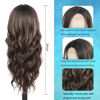 Picture of Long Brown Wig for Women 26Inch Wavy Curly Brown Highlight Blonde Hair Wigs Synthetic Hair Replacement Wig Heat Resistant Hair Wig for Daily Party Use Halloween Costume Wigs
