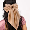 Picture of Velscrun Hair Bows for Women Girls 3Pcs White Silky Satin Large Hair Bow Black Coquette Bow Brown Big Bows Hair Clip Oversized Hair Ribbons Long Tail Hair Bow Hair Barrettes Hair Accessories Gifts