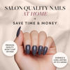 Picture of Glamnetic Press On Nails - Ash Gray | Opaque Muted Smoke Gray Short Almond False Nails, Reusable Stick On Fake Nails with Glue | Salon Quality | 15 Sizes - 30 Nail Kit