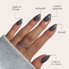 Picture of Glamnetic Press On Nails - Ash Gray | Opaque Muted Smoke Gray Short Almond False Nails, Reusable Stick On Fake Nails with Glue | Salon Quality | 15 Sizes - 30 Nail Kit