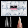 Picture of UNA GELLA Stiletto Gel Nail Tips Gel x 504pcs Long Stiletto Almond Clear Curved Nails Tips Half Cover False Fake Nails for DIY Stiletto Press On Nails Extension Art Salon 12 Sizes