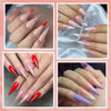 Picture of UNA GELLA Stiletto Gel Nail Tips Gel x 504pcs Long Stiletto Almond Clear Curved Nails Tips Half Cover False Fake Nails for DIY Stiletto Press On Nails Extension Art Salon 12 Sizes