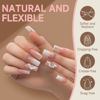 Picture of UNA GELLA Clear Gel Nail Tips Square No C Curve 504pcs French Style Square Acrylic Nail Tips Gel x Pre-inner Half Cover Faster Gel Nail Extension Home DIY French Press On Nails 12 Sizes