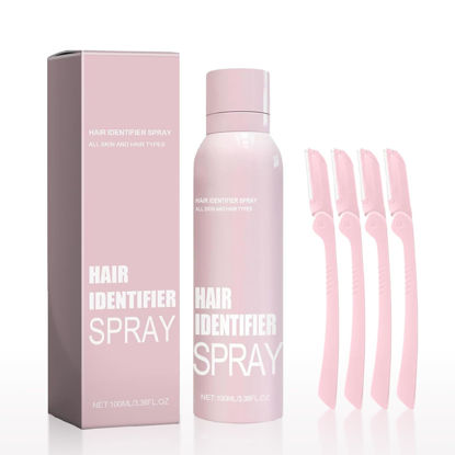 Picture of enttgo Hair Identifier Spray for Face Shaving, Skin Body Hair Identifying Spray With Razors,Hair identifier Spray for Face Dermaplaning, Moisturizing and Skin Care Dermaplaner Spray(Spray Plus Razor)