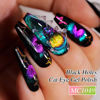 Picture of Double Rhythm Jelly Glass Cat Eye Gel Polish with Magnet 15ML Holographic Glitter Shimmer Translucent Sheer Color Magnetic Nail Polish Salon DIY at Home (Blue Purple-MC1049)