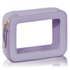 Picture of Prite Christmas Gifts Clear Makeup Bag Cosmetic Organizer Case Waterproof Travel Toiletry Bag Skincare Pouch with Golden Zipper(Violet)