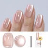Picture of Double Rhythm Jelly Glass Cat Eye Gel Polish with Magnet 15ML Holographic Glitter Shimmer Translucent Sheer Color Magnetic Nail Polish Salon DIY at Home (Jelly Glass Nude-MC1101)