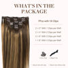Picture of GOO GOO Clip in Hair Extensions Real Human Hair, Remy Human Hair Extensions Clip ins for Women, Natural Human Hair, 26inch 135g 7Pcs, 4/27/4 Balayage Chocolate Brown to Caramel Blonde