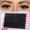 Picture of Yawamica Individual Lashes Clusters Wispy Eyelash Extension 12-18mm Mix 80D 100D Volume Eyelash Clusters D Curl 280pcs Cluster Eyelash Extensions Fluffy Cluster Lashes DIY Lash Extension by Self