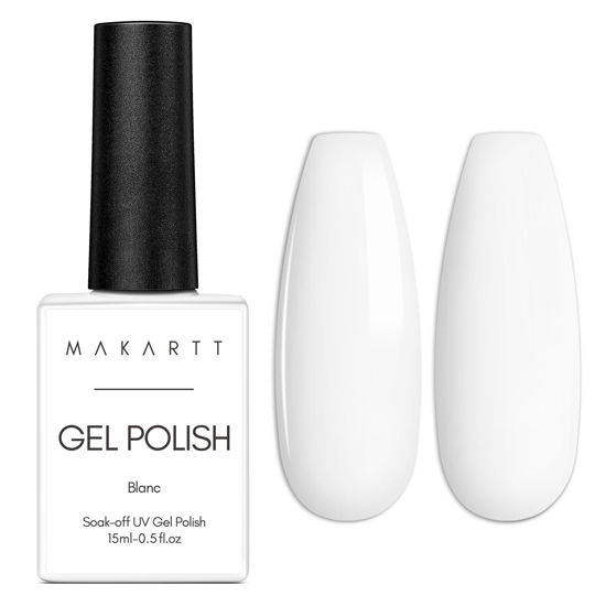 Picture of Makartt Gel Nail Polish, 1 Pcs 15ml White Gel Nail Polish For UV LED Light Blanc Gel Polish Soak Off By Acetone For Manicure DIY Nail Art Designs Home Salon