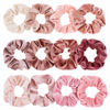 Picture of Whaline 12Pcs Blush Theme Scrunchies Velvet Elastics for Women Pink Bobbles Soft Lovers Scrunchy Classic Thick Hair Bands Ties Gifts for Teenage Girls