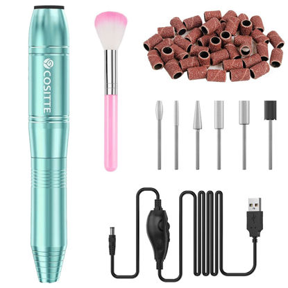 Picture of COSITTE Electric Nail Drill,USB Electric Nail Drill Machine for Acrylic Nail Kit,Portable Electric Nail File Polishing Tool Manicure Pedicure Kit Efile Nail Supplies for Home Salon,Green