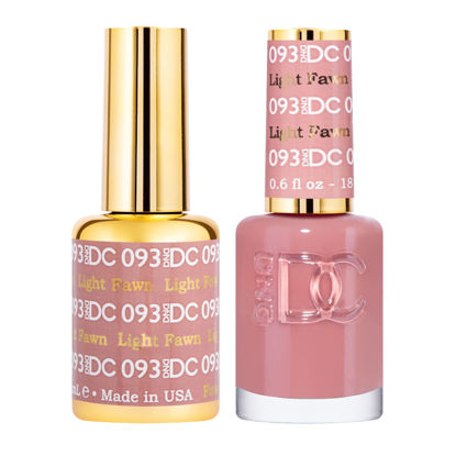 Picture of DND DC Gel Polish Set, Deep Nude Collection, UV/LED Gel Polish and Air Dry Nail Lacquer, Matching Chip-Free Polish Duo, 093 Light Fawn, 0.5 Fl Oz