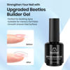 Picture of Beetles Builder Gel and Glossy Top Coat No Wipe for Nails, 15ml Low Heat Hypoallergenic Clear 7 in 1 Builder Gel High Shine Long Lasting Top Coat with Detachable Liner Nail Brush Valentines Day Gifts