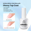 Picture of Beetles Builder Gel and Glossy Top Coat No Wipe for Nails, 15ml Low Heat Hypoallergenic Clear 7 in 1 Builder Gel High Shine Long Lasting Top Coat with Detachable Liner Nail Brush Valentines Day Gifts