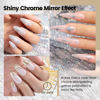 Picture of RARJSM Metallic Chrome Gel Liner Nail Art 3D Mirror Holographic Silver and Bronze Gold 2Pcs Set Gel Nail Polish 8ml Painting Build in Thin Brush Painted Drawing Striper Gel Polish Curing Requires