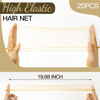 Picture of FANDAMEI 20PCS Hair Nets for Buns Invisible and 40PCS U Shaped Hair Pins Set, 20PCS 50cm Bun Nets for Ballet Girls and 40pcs Hair Bun Pins for Women, Girls, Kids Ballet Bun Maker Dance (Light Brown)