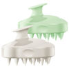 Picture of HEETA Hair Scalp Massager Shampoo Brush 2 Pack, Soft Silicone Bristles to Remove Dandruff, Waterproof Hair Scrubber for Both Wet Dry Hair, Suitable for Men & Women (Light Beige&Green)