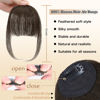 Picture of NAYOO Bangs Hair Clip in Bangs 100% Real Human Hair Extensions Wispy Bangs Clip on Air Bangs for Women Hairpieces Curved Bangs (2# darkest brown, Wispy Bangs)