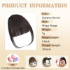 Picture of NAYOO Bangs Hair Clip in Bangs 100% Real Human Hair Extensions Wispy Bangs Clip on Air Bangs for Women Hairpieces Curved Bangs (2# darkest brown, Wispy Bangs)
