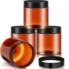 Picture of Patelai 4 Pieces Round Clear Wide-mouth Leak Proof Plastic Container Jars with Lids for Travel Storage Makeup Beauty Products Face Creams Oils Salves Ointments DIY Making or Others (Amber,8 Ounce)