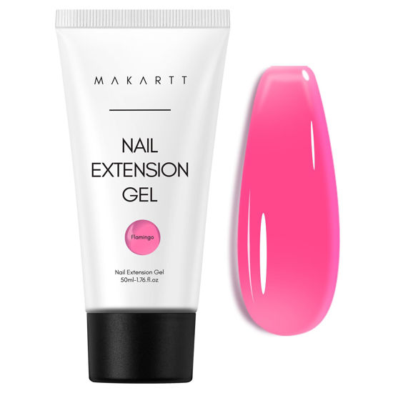 Picture of Makartt Poly Nail Gel： Gel Builder for Nail Extension, Dark Hot Pink 50ML, Natural-Looking Nail Strengthener 3D Diy Hard Gel Manicures Nail Art At Home-Flamingo