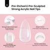 Picture of Beetles Tipex Instant Apex Nail Tips, 192Pcs Medium Oval Acrylic Nails Pre-Building Pre-Etched Thicker Gel Nail Tips - 16 Sizes Strong Full Cover False Nail Extens Valentine's Day Gift for Women