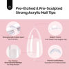 Picture of Beetles Tipex Instant Apex Nail Tips Almond Short-Pre-Building & Pre-Etched Strong Thick Acrylic Nail Tips,16 Sizes for Flat Nails, Press on Nails 192 Pieces Valentine's Day Gift for Women