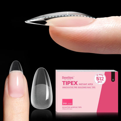 Picture of Beetles Tipex Instant Apex Nail Tips, 512Pcs Oval Medium Pre-building Pre-Sculpted and Pre-etched Acrylic Nail Tips Full Cover Press-on False Nail Extension Building Gel Valentines Gifts for Women