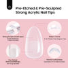 Picture of Beetles Tipex Instant Apex Nail Tips Oval-Pre-Building & Pre-Etched Strong Thick Half Matte Acrylic Nail Tips,Upgraded with 16 Sizes for Flat Nails, Press on Nails 512 Pieces Valentine's Day Gift