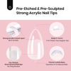 Picture of Beetles Tipex Instant Apex Nail Tips Almond Short-Pre-Building & Pre-Etched Strong Thick Acrylic Nail Tips,16 Sizes for Flat Nails, Press on Nails 512 Pieces Valentine's Day Gift for Women