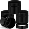 Picture of Patelai 4 Pieces Round Clear Wide-mouth Leak Proof Plastic Container Jars with Lids for Travel Storage Makeup Beauty Products Face Creams Oils Salves Ointments DIY Making (Pure Black,2 Ounce)