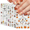 Picture of 9 Sheets 3D Halloween Nail Art Stickers Self-Adhesive Cute Skull Pumpkin Bat Ghost Spider Designs Cartoon DIY Flowers Nail Art Stickers Decals Halloween Nail Supplies for Women Nails Art Decoration