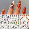 Picture of 9 Sheets 3D Halloween Nail Art Stickers Self-Adhesive Cute Skull Pumpkin Bat Ghost Spider Designs Cartoon DIY Flowers Nail Art Stickers Decals Halloween Nail Supplies for Women Nails Art Decoration