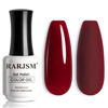 Picture of RARJSM Nude Dark Red Gel Nail Polish Cherry Wine Red Burgundy Neutral Skin Tone Sheer Jelly Gel Polish 15ml Single Bottle Transparent Nail Gel Polish Soak off UV LED Cured for Home Salon DIY Manicure