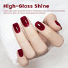Picture of RARJSM Nude Dark Red Gel Nail Polish Cherry Wine Red Burgundy Neutral Skin Tone Sheer Jelly Gel Polish 15ml Single Bottle Transparent Nail Gel Polish Soak off UV LED Cured for Home Salon DIY Manicure