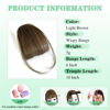 Picture of NAYOO Bangs Hair Clip in Bangs 100% Real Human Hair Extensions Wispy Bangs Clip on Air Bangs for Women Hairpieces Curved Bangs (Light Brown, Wispy Bangs)