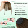 Picture of NAYOO Bangs Hair Clip in Bangs 100% Real Human Hair Extensions Wispy Bangs Clip on Air Bangs for Women Hairpieces Curved Bangs (Light Brown, Wispy Bangs)