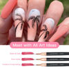 Picture of Komall Metallic Nail Art Brushes, 5Pcs Liner Brush Set, UV Gel Polish Painting Art Design Pen for Long Lines, Thin Details, Fine Drawing Sizes 4/8/12/20/25mm(Black)