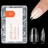 Picture of modelones Extra Short Almond Nail Tips, Pre-shaped Gel x Nail Tips Full Cover Fake Nails Acrylic Nail Tips Nail Extension Press on Nails Gel x Nail Kit 216PCS 12Sizes