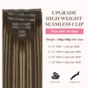 Picture of GOO GOO Clip in Hair Extensions Real Human Hair, Remy Human Hair Extensions Clip ins for Women, Natural Human Hair, 24inch 160g 7Pcs, 4/26/4 Balayage Chocolate Brown to Honey Blonde