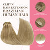 Picture of GOO GOO Clip in Hair Extensions Real Human Hair, Remy Human Hair Extensions Clip ins for Women, Natural Human Hair, 22inch 150g 9Pcs, 7 Bronde