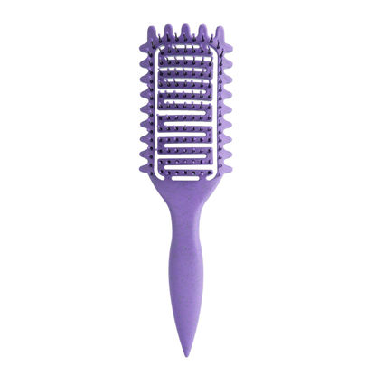 Picture of Curl Defining Brush,2024 Curly Hair Brush,Vented Hair Brush for Detangling, Shaping and Defining Curls For Women and Men Less Pulling (Purple)