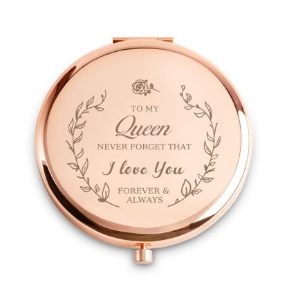 Picture of COYOAL Gifts for Women, I Love You Personalized Compact Mirror for Her Mom Wife Girlfriend, Sentimental Present for Valentines Day, Birthday, Anniversary