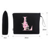 Picture of Vavabox A-Z Personalized Makeup Bag,Birthday Gifts for Women Mom,Gifts for Best Friend,Bride Bridesmaid Cosmetic bag (L, Black)