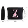 Picture of Vavabox A-Z Personalized Makeup Bag,Birthday Gifts for Women Mom,Gifts for Best Friend,Bride Bridesmaid Cosmetic bag (Z, Black)