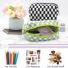 Picture of PAZIMIIK Checkered Makeup Bag for Purse Portable Zipper Make Up Pouch Small Cosmetic Case for Travel Accessories (2PCS Light Green)